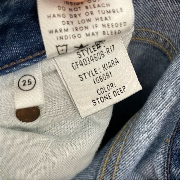 GRLFRND High Rise Ankle Boyfriend Kiara Stone Deep Jeans 25 - Picture 10 of 10